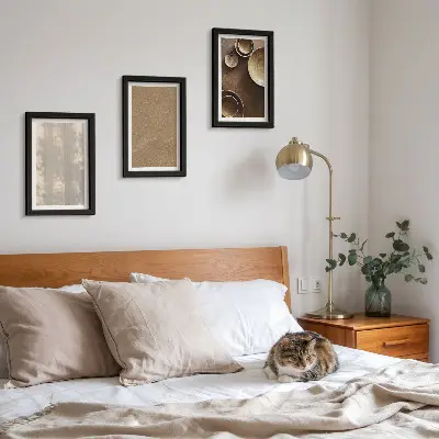 3-piece wall art set featuring structures and textures in a minimalist style