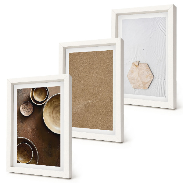 3-piece wall art set Minimalist textures in warm colors