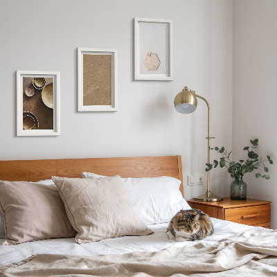 3-piece wall art set Minimalist textures in warm colors