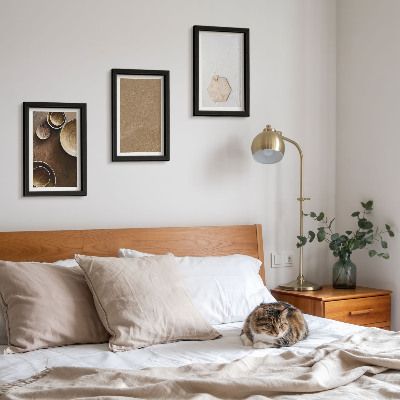 3-piece wall art set Minimalist textures in warm colors