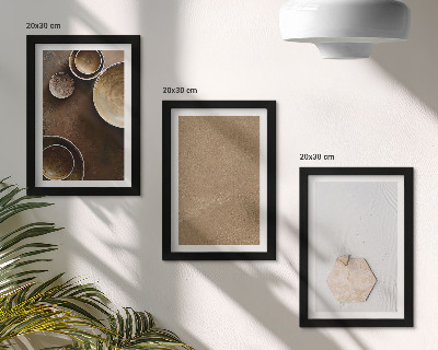 3-piece wall art set Minimalist textures in warm colors