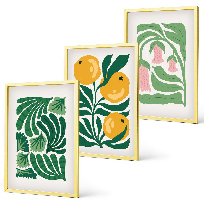Wall art set Minimalist plant patterns