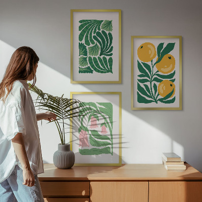 Wall art set Minimalist plant patterns