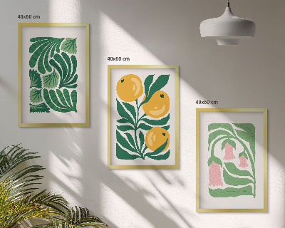 Wall art set Minimalist plant patterns