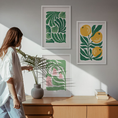 Wall art set Minimalist plant patterns