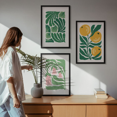 Wall art set Minimalist plant patterns