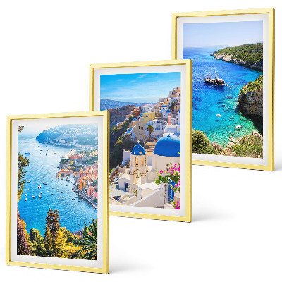Three-piece wall art piece Greek views of Santorini Oia