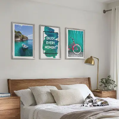 Wall art set sea boat and bike inspiration