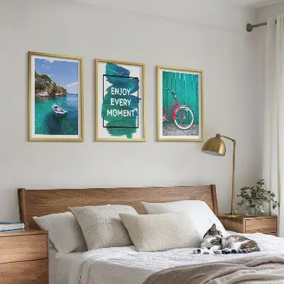 Wall art set sea boat and bike inspiration