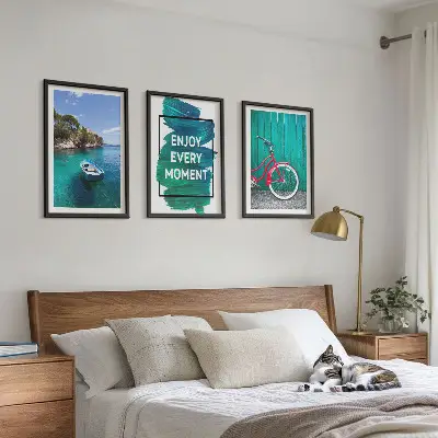 Wall art set sea boat and bike inspiration