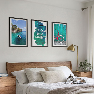 Wall art set Sea boat bike inspiration