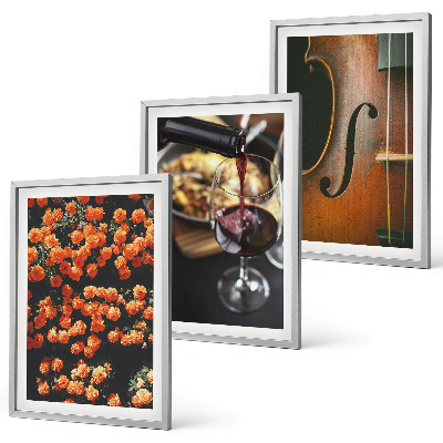 Wall art set Vintage flowers wine violin