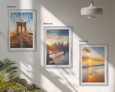 Wall art set Bridges sunsets city