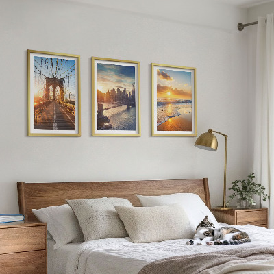 Wall art set Bridges sunsets city