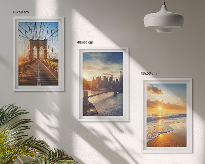 Wall art set Bridges sunsets city