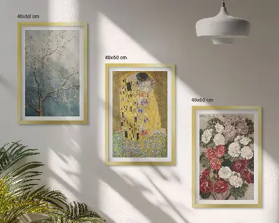 Gustav Klimt Tree of Life wall art set set of 3 framed prints