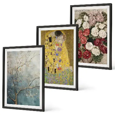 Gustav Klimt Tree of Life wall art set set of 3 framed prints