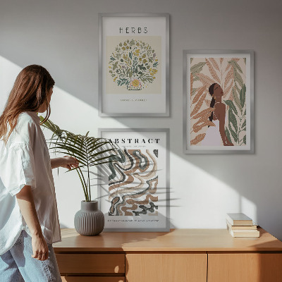 Wall art set Boho pastel minimalist posters