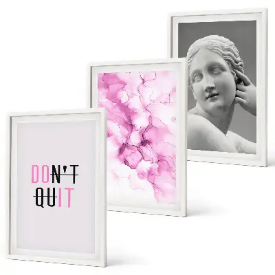 Abstract watercolor sculpture three-piece wall art set