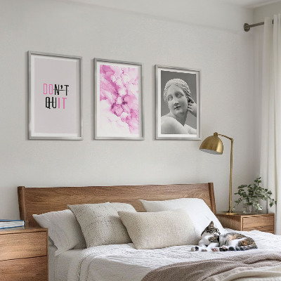 Three-piece wall art piece Abstract watercolor sculpture