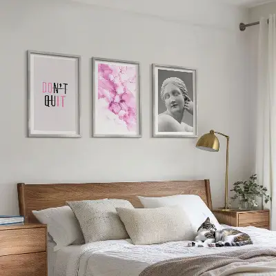 Abstract watercolor sculpture three-piece wall art set