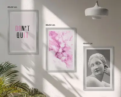 Abstract watercolor sculpture three-piece wall art set