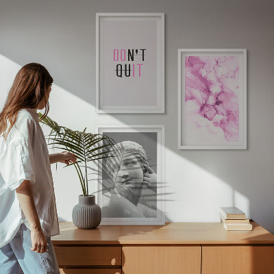 Three-piece wall art piece Abstract watercolor sculpture