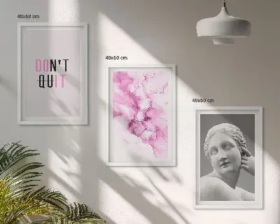 Abstract watercolor sculpture three-piece wall art set