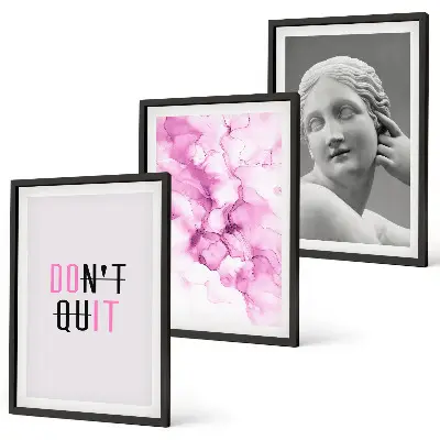 Abstract watercolor sculpture three-piece wall art set