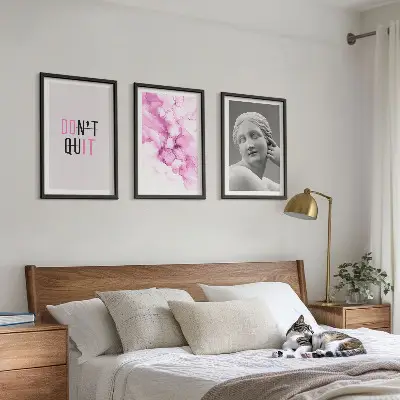 Abstract watercolor sculpture three-piece wall art set
