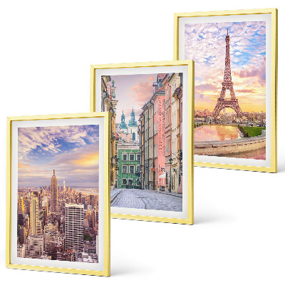 Wall art set Cities New York Paris twilight
