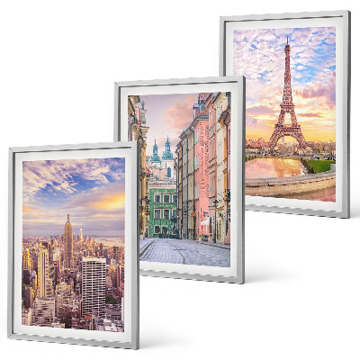 Wall art set Cities New York Paris twilight