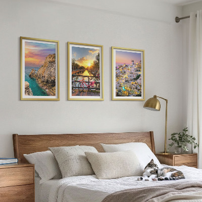 Three-piece wall art piece Seaside views sunset