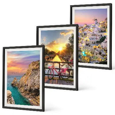 Seaside sunset wall art three-piece set
