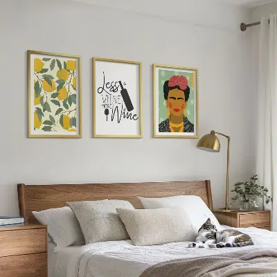Lemons and Wine Frida Portrait Wall Art Set set of wall art prints