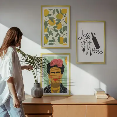 Lemons and Wine Frida Portrait Wall Art Set set of wall art prints