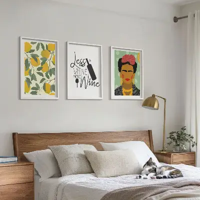 Lemons and Wine Frida Portrait Wall Art Set set of wall art prints