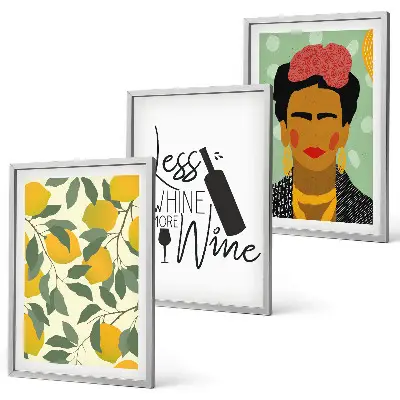 Lemons and Wine Frida Portrait Wall Art Set set of wall art prints