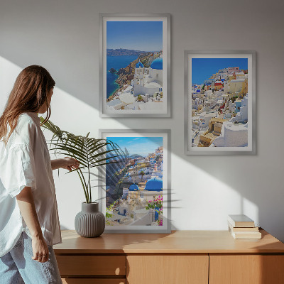 Wall art set Landscape architecture Oia Santorini