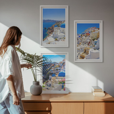Wall art set Landscape architecture Oia Santorini