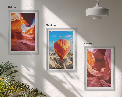 Three-piece wall art piece Desert gorges by balloon