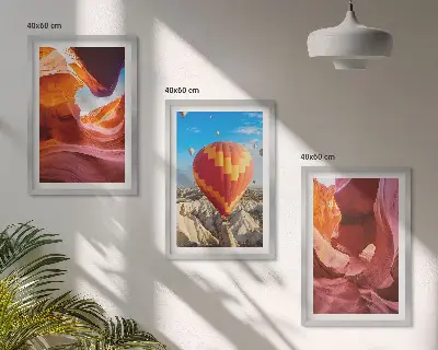 Desert gorges by balloon wall art three-piece set