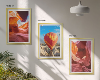 Three-piece wall art piece Desert gorges by balloon