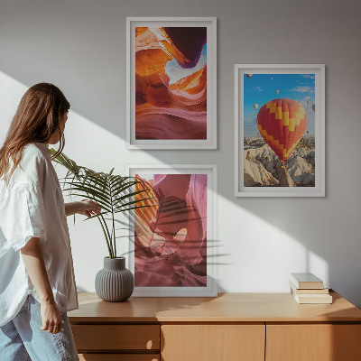 Three-piece wall art piece Desert gorges by balloon