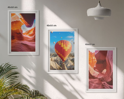 Three-piece wall art piece Desert gorges by balloon
