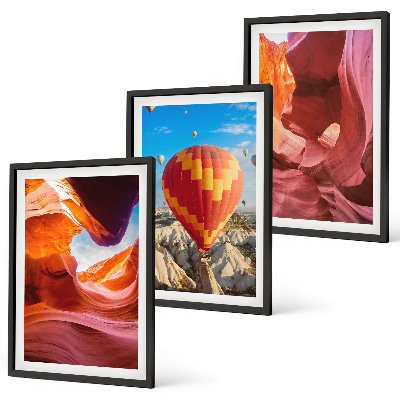 Three-piece wall art piece Desert gorges by balloon