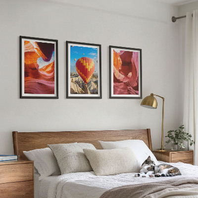 Three-piece wall art piece Desert gorges by balloon