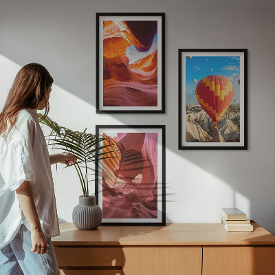 Three-piece wall art piece Desert gorges by balloon
