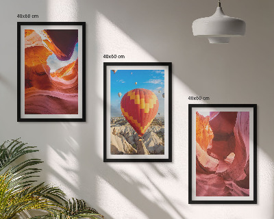 Three-piece wall art piece Desert gorges by balloon