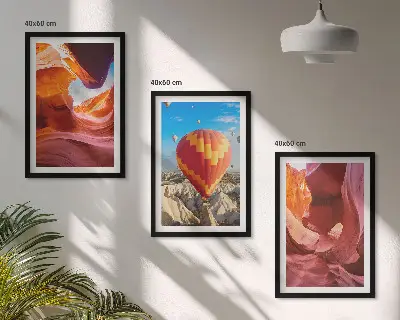 Desert gorges by balloon wall art three-piece set